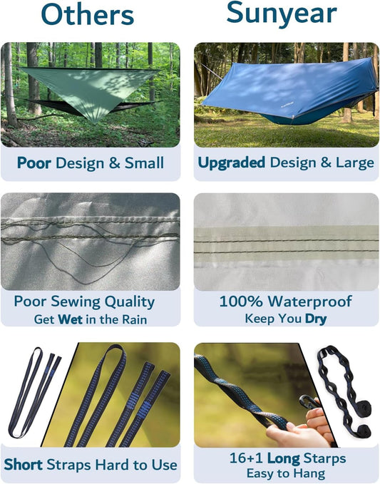 2-Person Portable Camping Hammock with Net