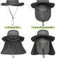 Wide Brim Fishing Hat with Sun Protection, Removable Face and Neck Flap (2-Pack)