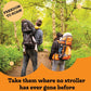 Orange Hiking Baby Carrier System with Diaper Change Pad, Insulated Pocket + Rain and Sun Hood to Protect Your Child