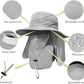 Wide Brim Fishing Hat with Sun Protection, Removable Face and Neck Flap (2-Pack)