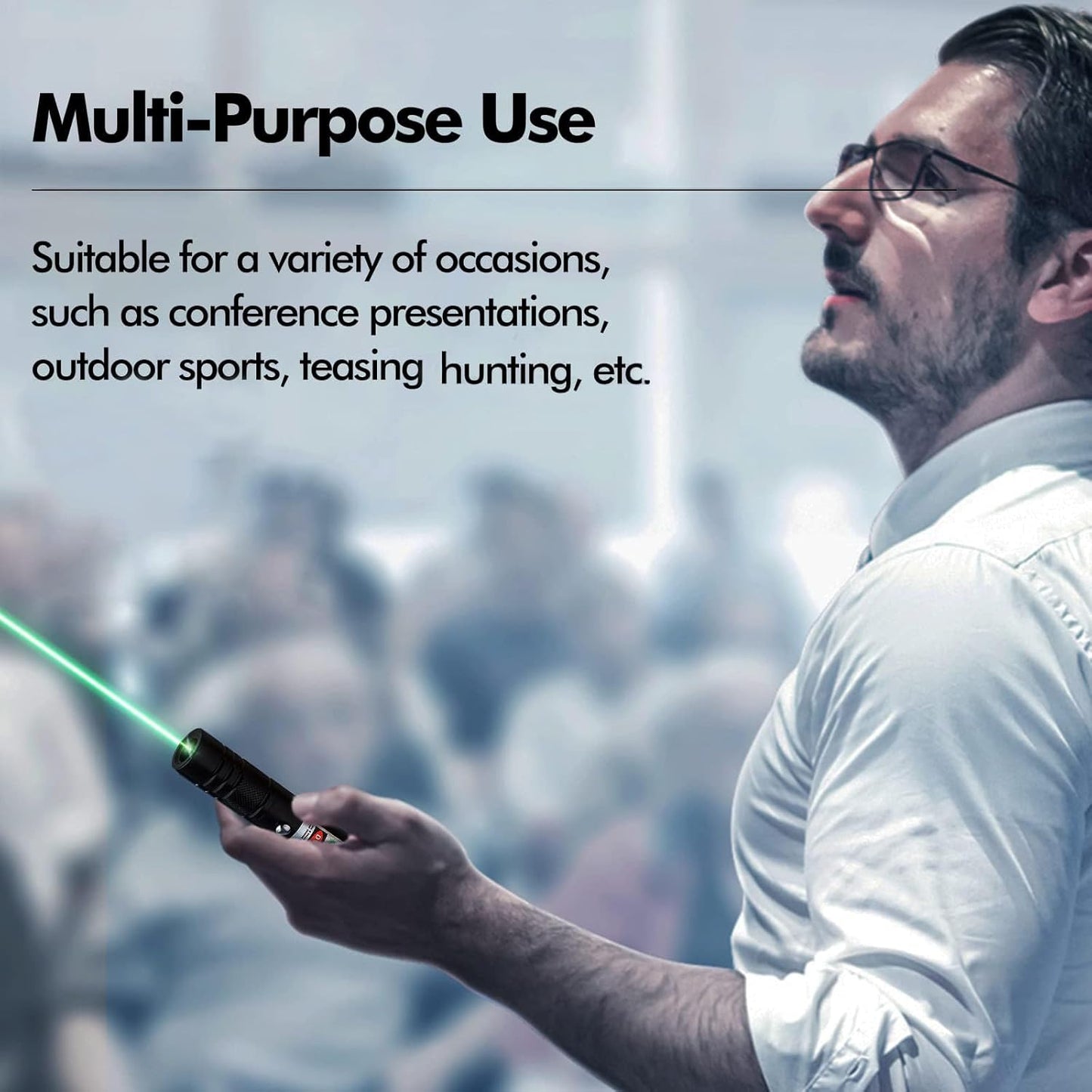 Green Laser Pointer High Power, Green Long Range High Power Laser Pointer Rechargeable High Power Strong Laser Beam Pointer Pen Green Laser Light Pointer, Green Laser Pointer for Presentations Outdoor