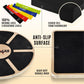 Combo 4-In-1 Set for Full Body Workout, Wooden Wobble Balance Board with Rocker Balance Board, Balance Pad & Exercise Bands