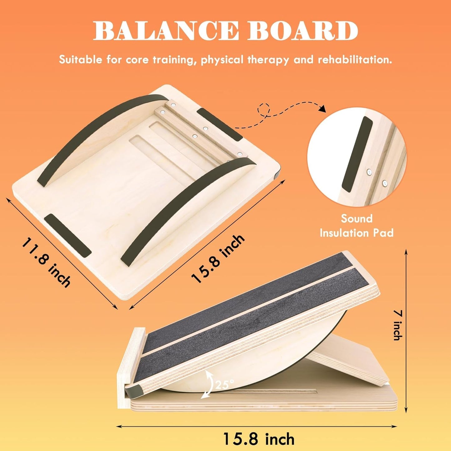 Professional Slant Board, Adjustable Incline Board and Calf Stretcher, Slant Board for Calf Stretching, Calf Stretch Board
