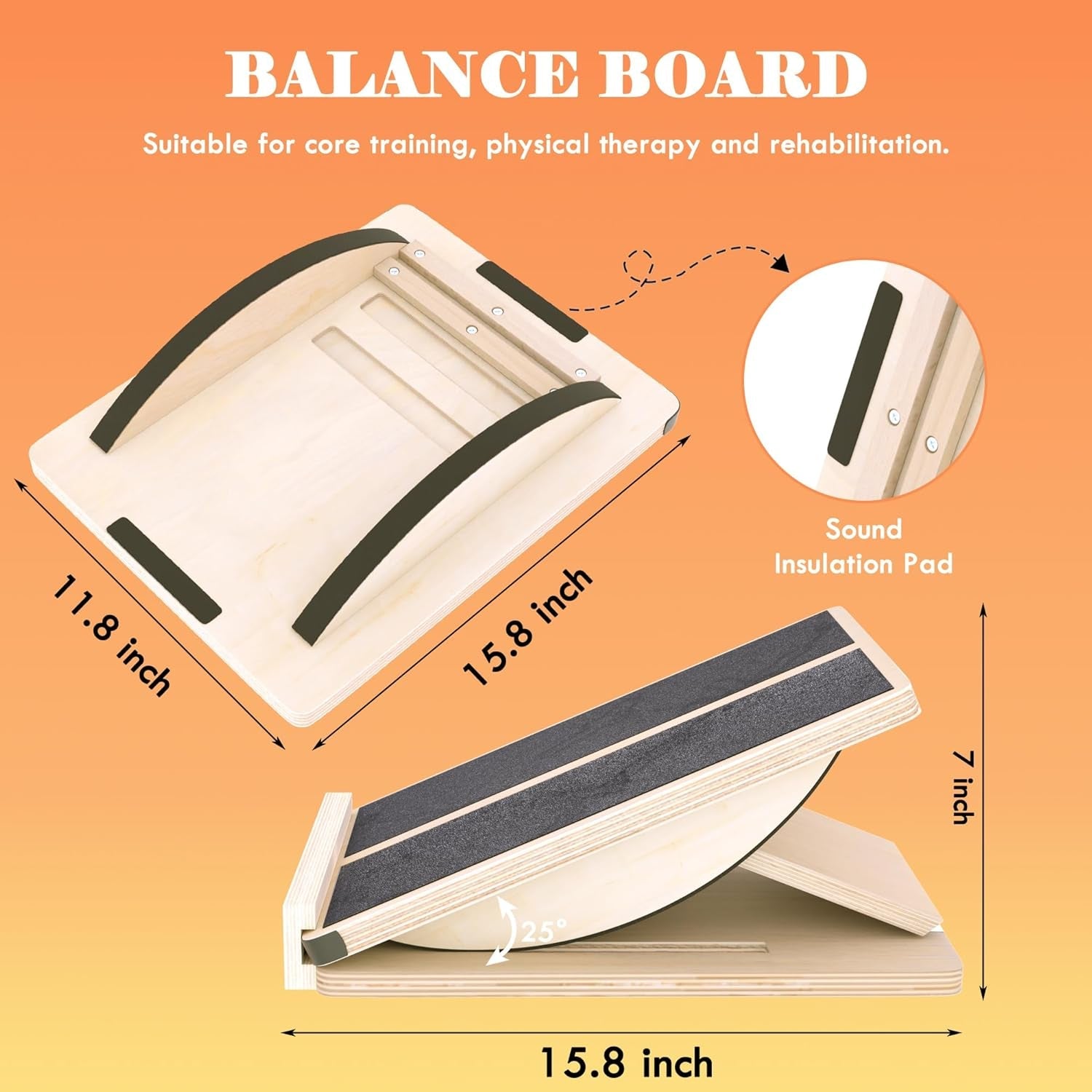 Professional Slant Board, Adjustable Incline Board and Calf Stretcher, Slant Board for Calf Stretching, Calf Stretch Board