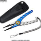 Aluminum Fishing Pliers with Hook Remover, Line Cutter, Split Ring Tool, Lanyard, and Sheath