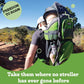 Green Hiking Backpack Carrier System with Diaper Change Pad, Insulated Pocket + Rain and Sun Hood to Protect Your Child