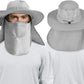 Wide Brim Fishing Hat with Sun Protection, Removable Face and Neck Flap (2-Pack)
