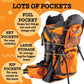 Orange Hiking Baby Carrier System with Diaper Change Pad, Insulated Pocket + Rain and Sun Hood to Protect Your Child