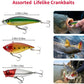 Fishing Lures Kit for Freshwater Bait Tackle Kit for Bass Trout Salmon Fishing Accessories Tackle Box Including Spoon Lures Soft Plastic Worms