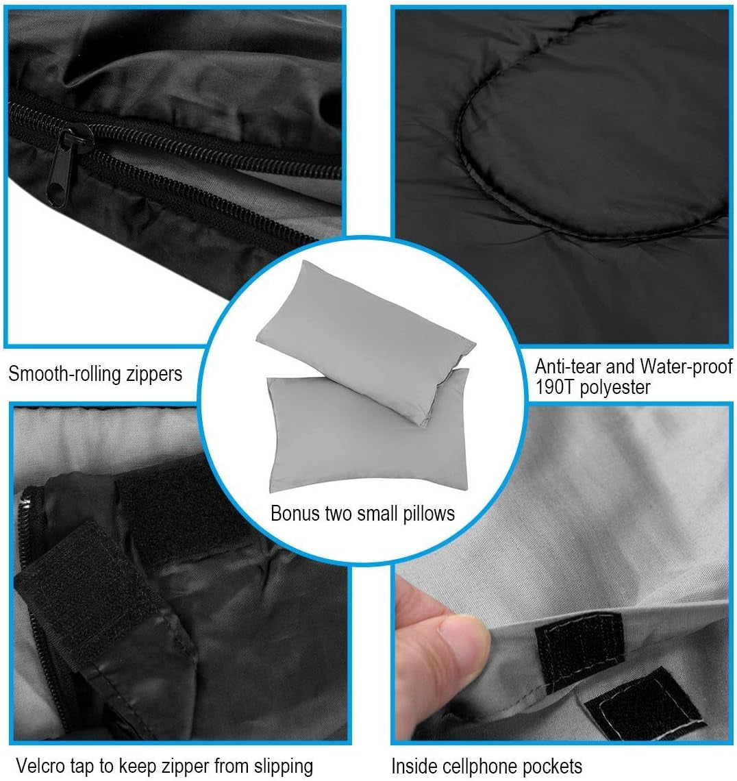 Queen Size Double Sleeping Bag for Camping or Hiking